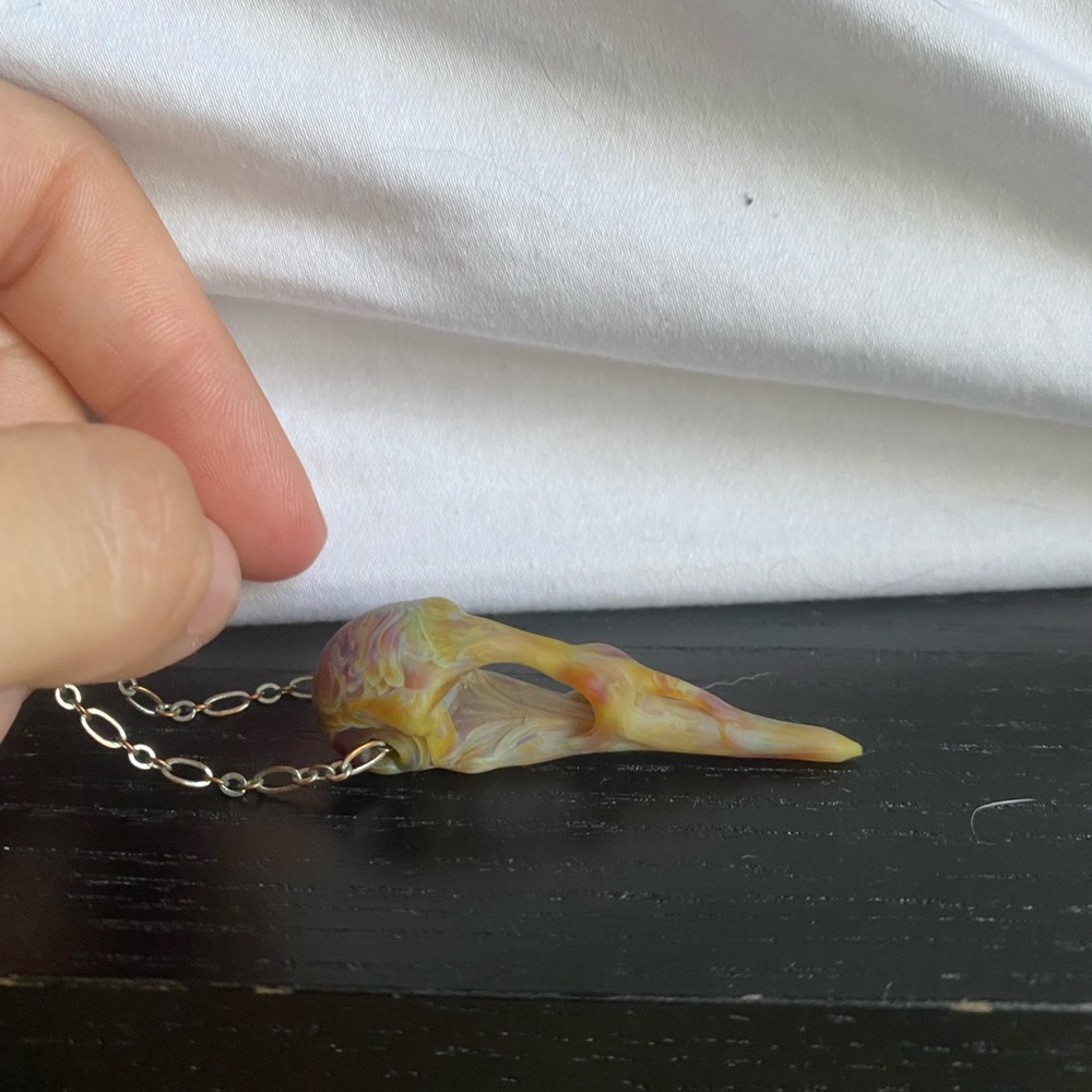 Glass skull necklace